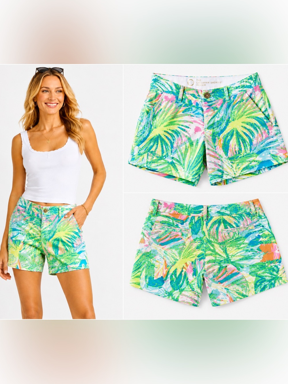 Lilly Pulitzer Callahan 5” Shorts Palm Reader Size 0